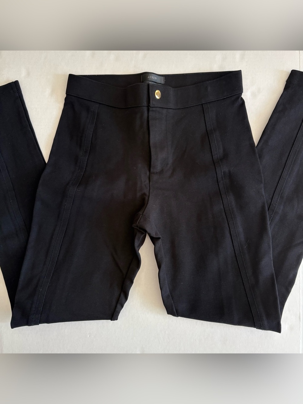 Women's J. Crew Pixie snap front ponte Pants Size 2R Black